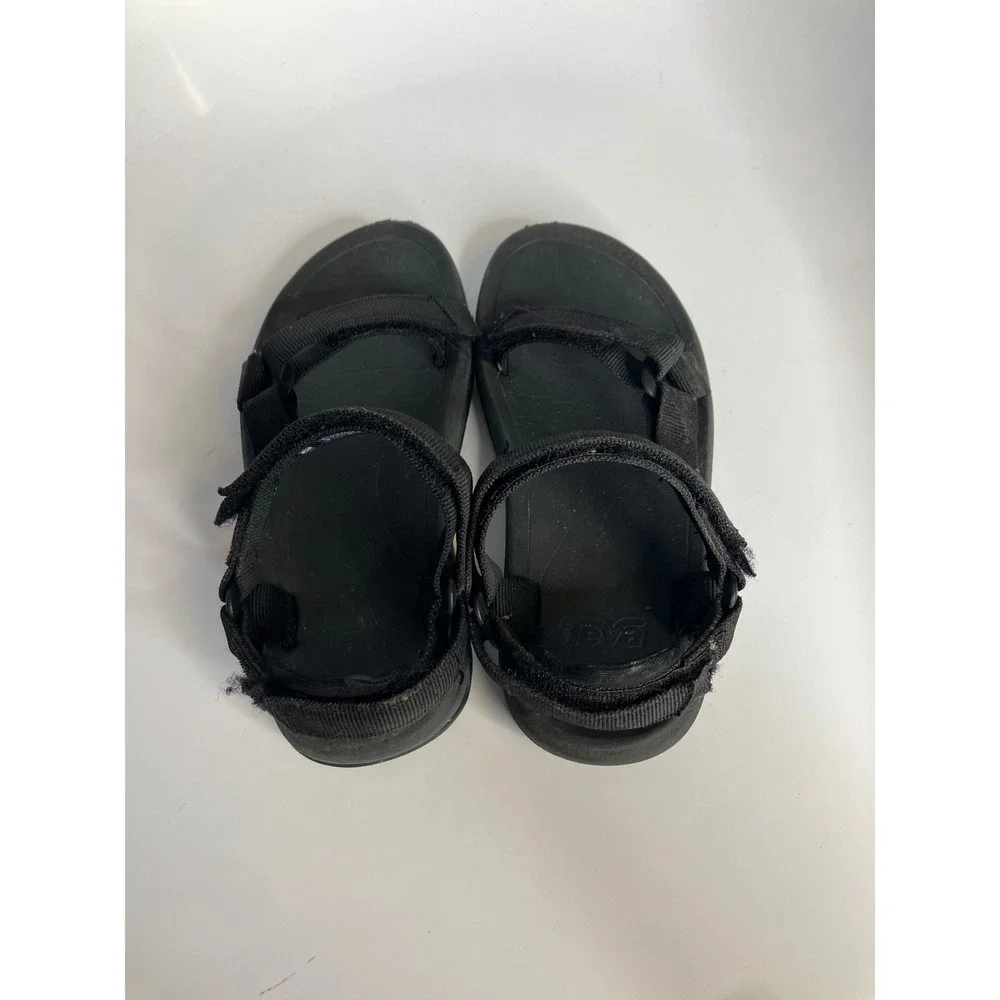 Teva sandals all black fully adjustable big kids size 2 casual hiking waterproof